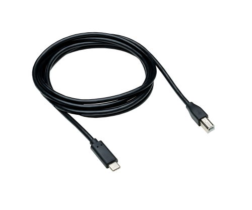 Cabo USB tipo C para ficha USB 2.0 B, preto, caixa DINIC com orifício europeu, 0,50 m